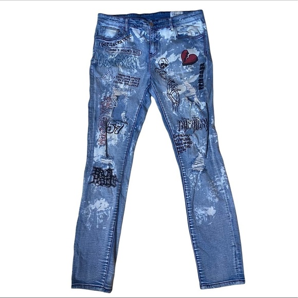 Lifted Anchors Men’s Graphic Jeans. Size 34 - Picture 1 of 11